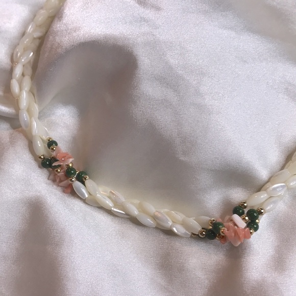 Vintage Semi Precious Beads Princess Choker Necklace - Picture 3 of 6